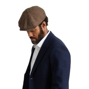 Brixton Brown Broad Snap Herringbone Hat- New- Never Worn